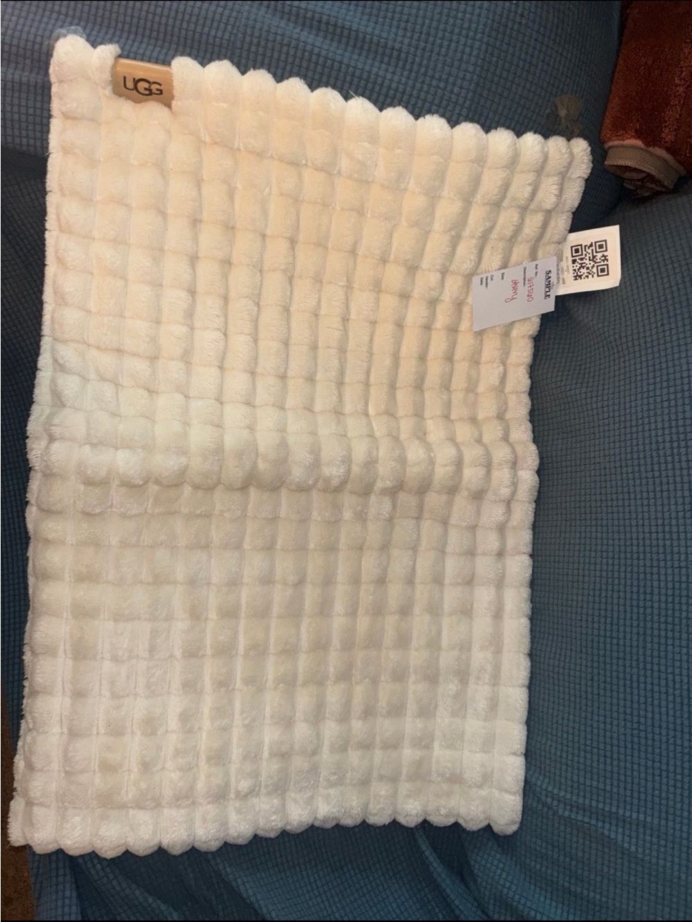 UGG Cream Plush Textured Accent rug